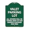 Signmission Valet Parking All Others Towed Away Car Owners Expense & Risk Alum Sign, 24" L, 18" H, GW-1824-22762 A-DES-GW-1824-22762 - alternate 1